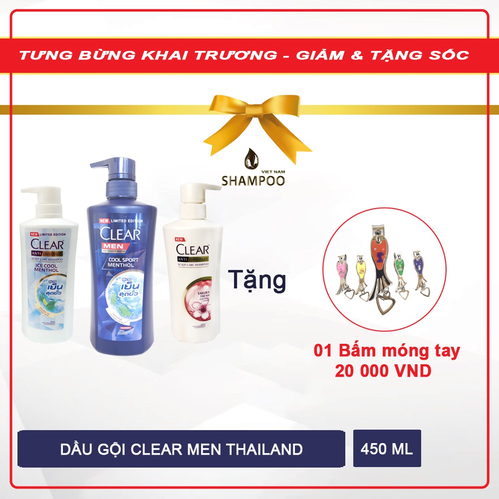 Dầu Gội Đầu Clear Men Dung Tích 450ml Thailand DGD 18