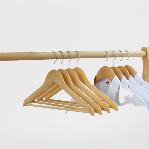 COMBO 10 MÓC GỖ TAM GIÁC - Dáng chữ A, có thanh ngang, Dùng cho shop, khách sạn, gia đình, Móc gỗ tự nhiên loại đẹp