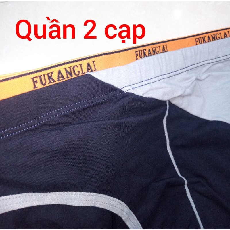Quần sịp nam 2 cạp, có túi bên trong Fukanglai cotton co giãn 4 chiều