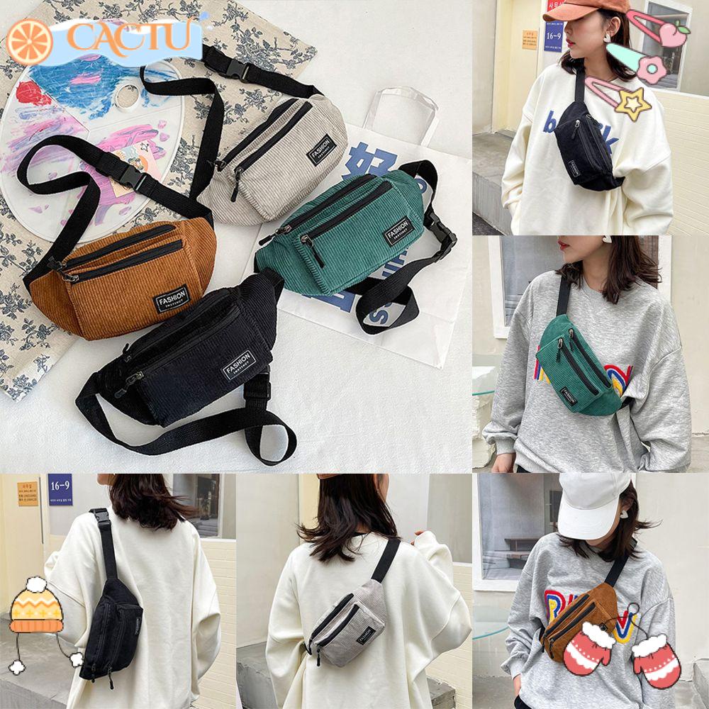 Túi Đeo Hông Bằng Vải Nhung Corduroy Kích Thước Nhỏ