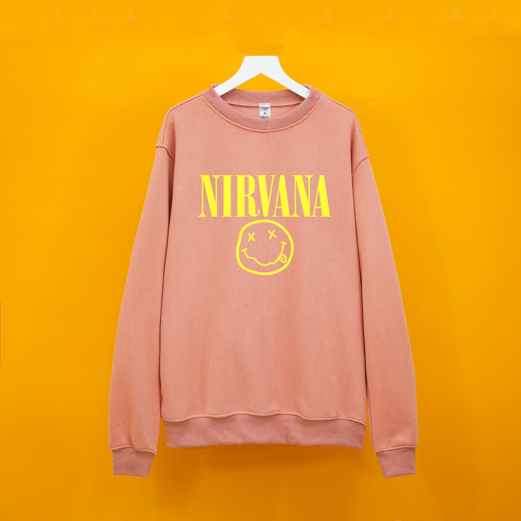 Áo nỉ bông Sweater Nirvana MẶT VÀNG  Dogo Store , áo sweater nam nữ nỉ bông cotton