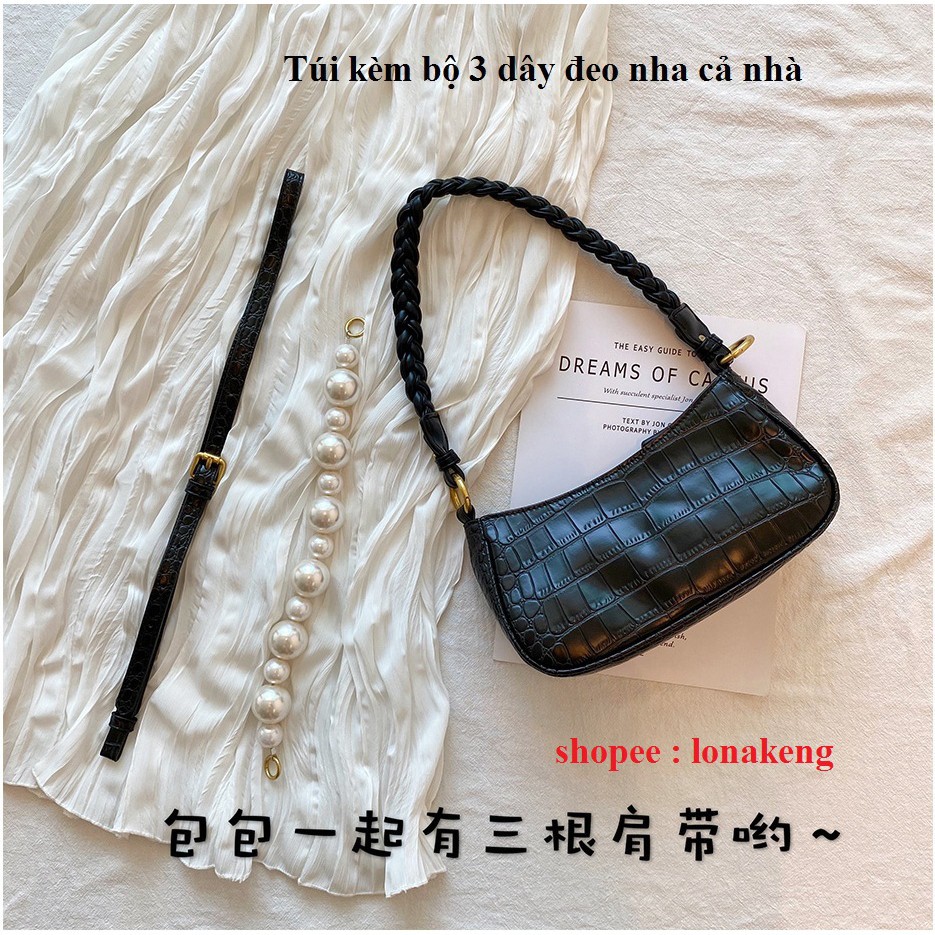 TÚI KẸP NÁCH DÂY NGỌC MẪU MỚI SIZE 20 - TÚI NỮ CÓ KÈM DÂY ĐEO CHÉO | BigBuy360 - bigbuy360.vn