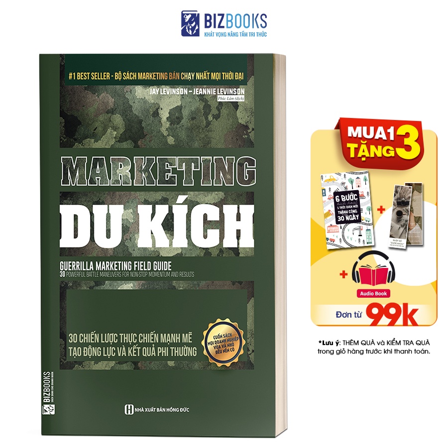 BIZBOOKS - Sách - Marketing Du Kích: 30 Chiến Lược Thực Chiến Mạnh Mẽ Tạo Động Lực Và Kết Quả Phi Thường - 1 BESTSELLER