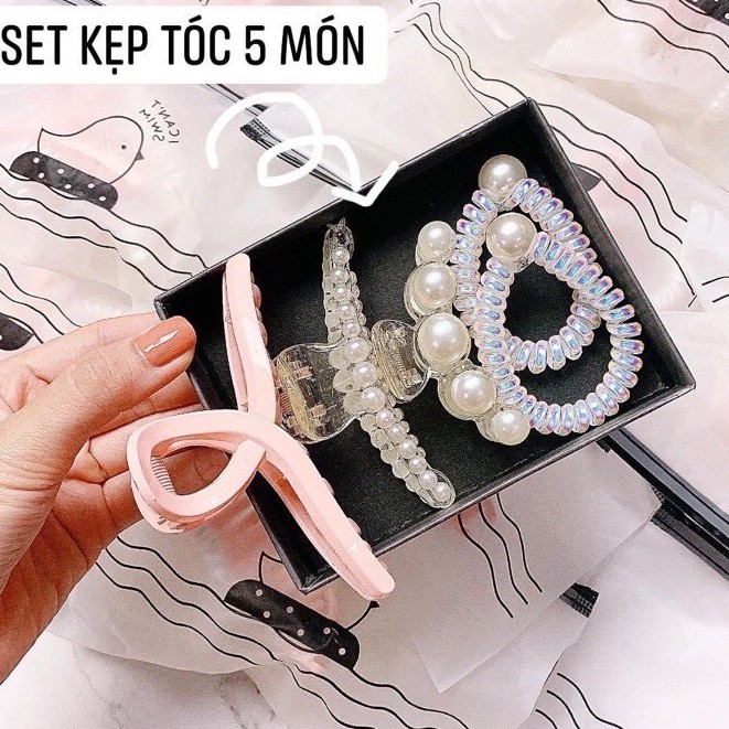 Set 5 Kẹp Tóc Phong Cách Hàn Quốc Siêu Xinh,Phụ Kiện Tóc,Làm Đẹp,Chăm Sóc Sắc Đẹp