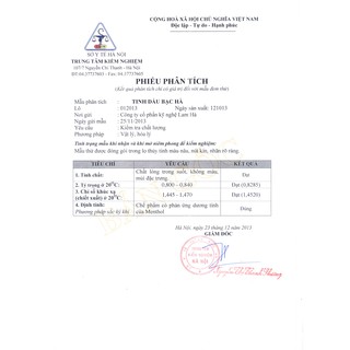 Tinh dầu Bạc Hà LAMHA 10ml