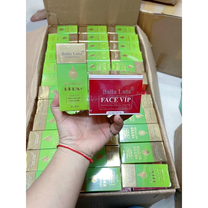 BỘ ĐỔI HOÀN HẢO NGỪA THÂM NÁM KEM FACE VIP ĐỎ +SERUM HA PLUS+ CHIẾT XUẤT LINH CHI(CHÍNH HÃNG 100%)