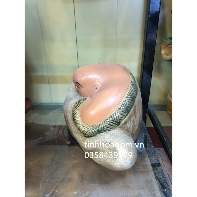 Tượng sứ Ông No Đủ Bát Tràng cao 20 rộng 35cm | BigBuy360 - bigbuy360.vn