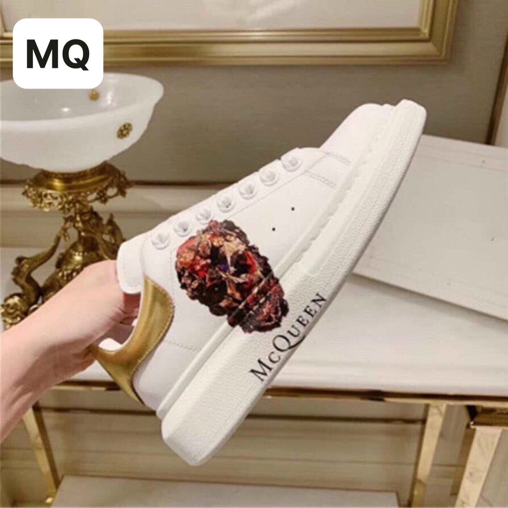 Giày Thể Thao Nam , giày MQ nam tăng chiều cao 5 cm họa tiết dập nổi ấn tượng cùng gót vàng sang trọng MQ22