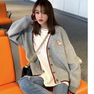 Áo khoác cardigan tay dài cổ chữ v phong cách hàn quốc cho nữ