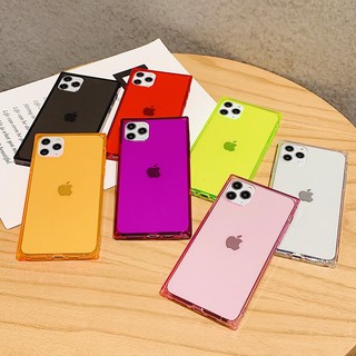 Ốp điện thoại TPU mềm trong suốt màu dạ quang tùy chọn cho iPhone 12 11 Pro Max Mini X XR XS Max 8 7 Plus+ SE 2020