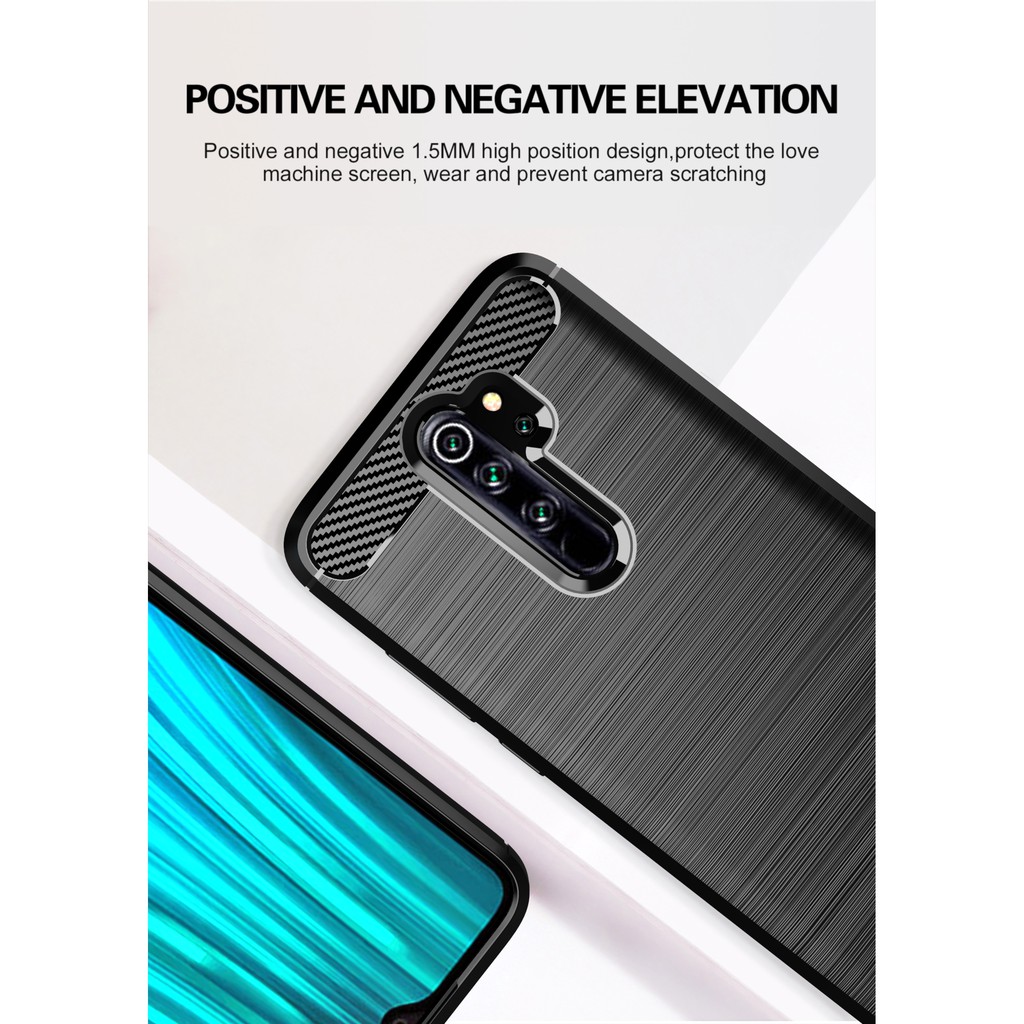 Ốp lưng Xiaomi Redmi Note 8 Pro, Ốp Carbon phay xước chống sốc chống vân tay cho Xiaomi Redmi Note 8 Pro