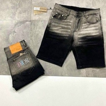 Quần short jean nam xanh trơn cao cấp vải jean cotton không co giãn form trên gối cao cấp -AHFASHION