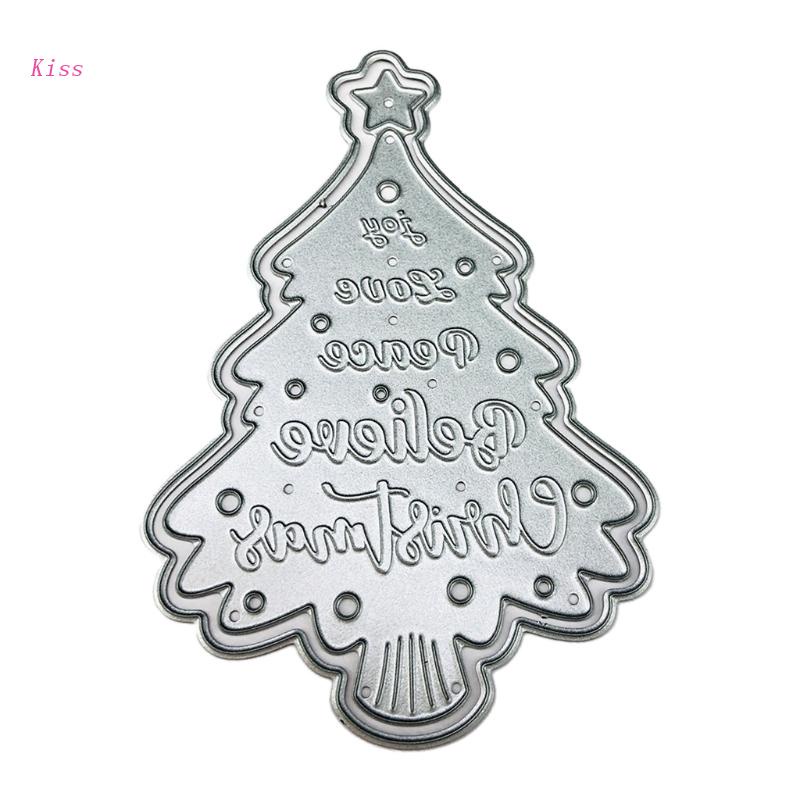Khuôn Thép Carbon Dùng Làm Thẻ Giấy Dập Nổi Hình Cây Thông Giáng Sinh DIY