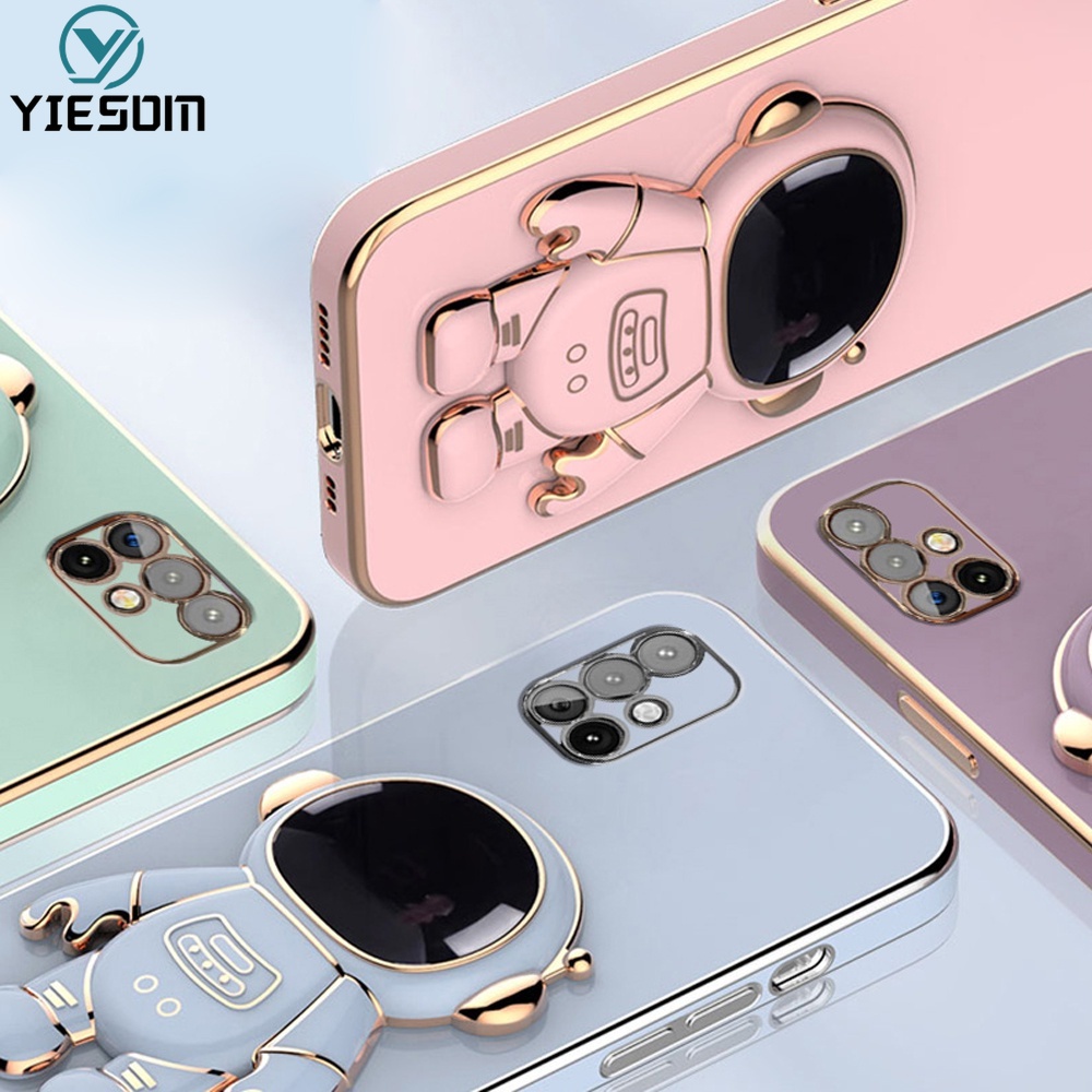 Ốp Điện Thoại Silicon Mềm Hình Phi Hành Gia Có Giá Đỡ Cho Samsung Galaxy A51 A71 A31 4G A21S A11 M11 A01 A02S A03S