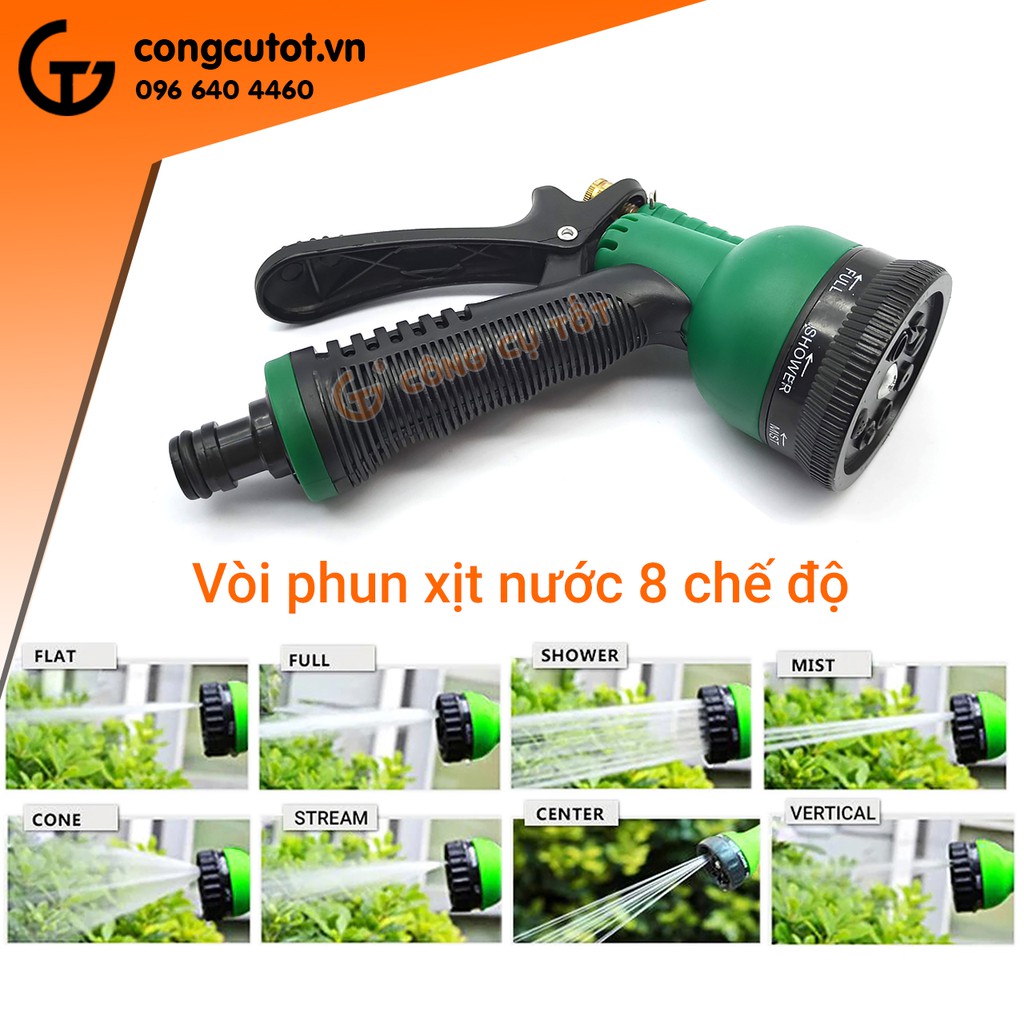 Vòi xịt nước tưới cây rửa xe 8 chế độ
