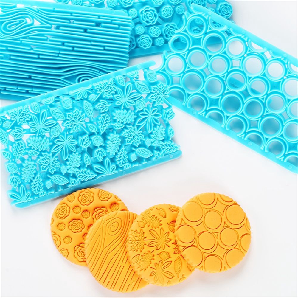 Khuôn in nổi làm bánh họa tiết hoa chất liệu nhựa BPA kích thước 15x8x0.8cm tiện dụng