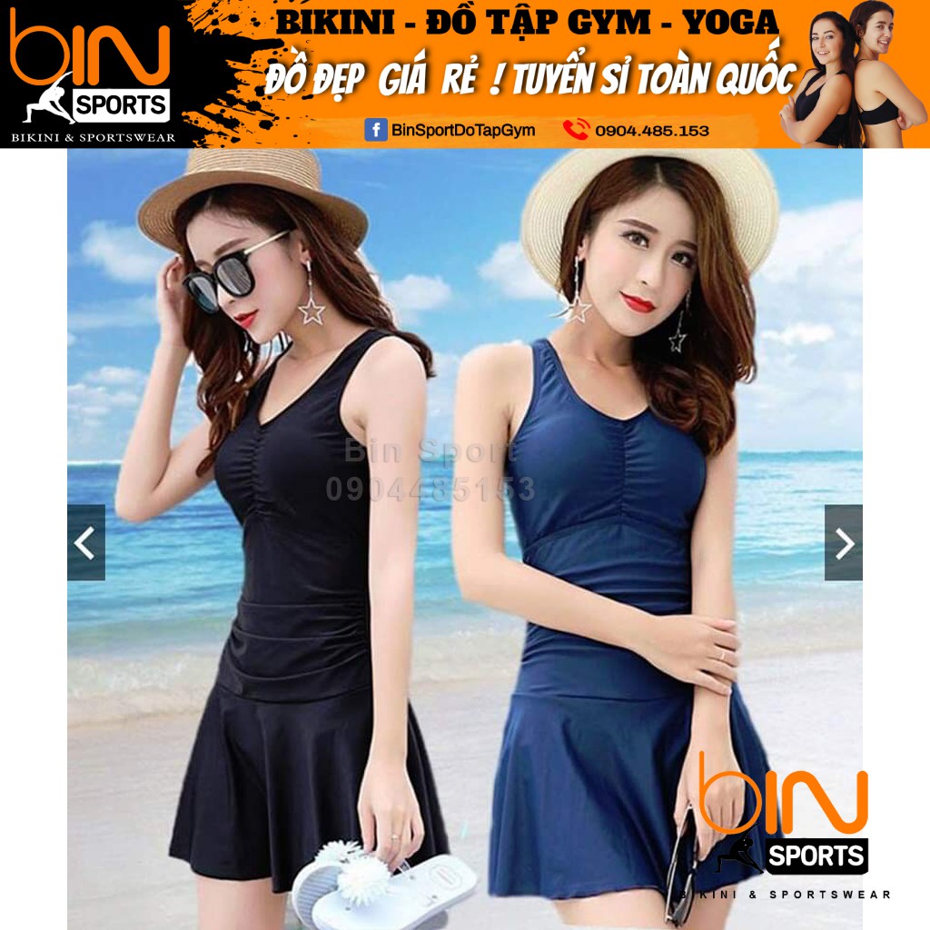Bikini Bộ Đồ Bơi Nữ Liền Thân Váy Nhiều Màu Freesize Bin Sports BHV085