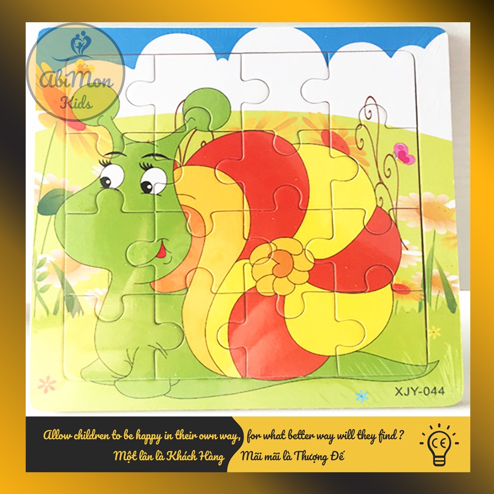 Tranh Ghép Hình Gỗ 16 Miếng Cho Bé ☘️ Montessori cao cấp ✨ (Đồ chơi Gỗ - Đồ chơi Giáo Dục - An toàn - Thông minh)