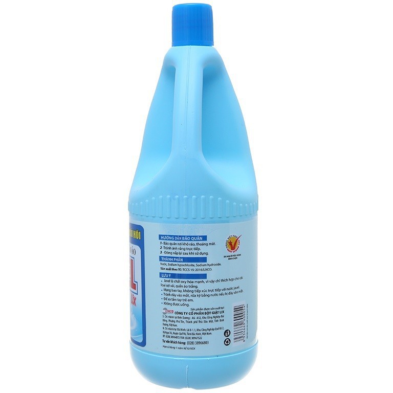 Nước tẩy trắng quần áo Javel Lix 1Kg - Sạch khuẩn, Khử mùi hôi - JL100