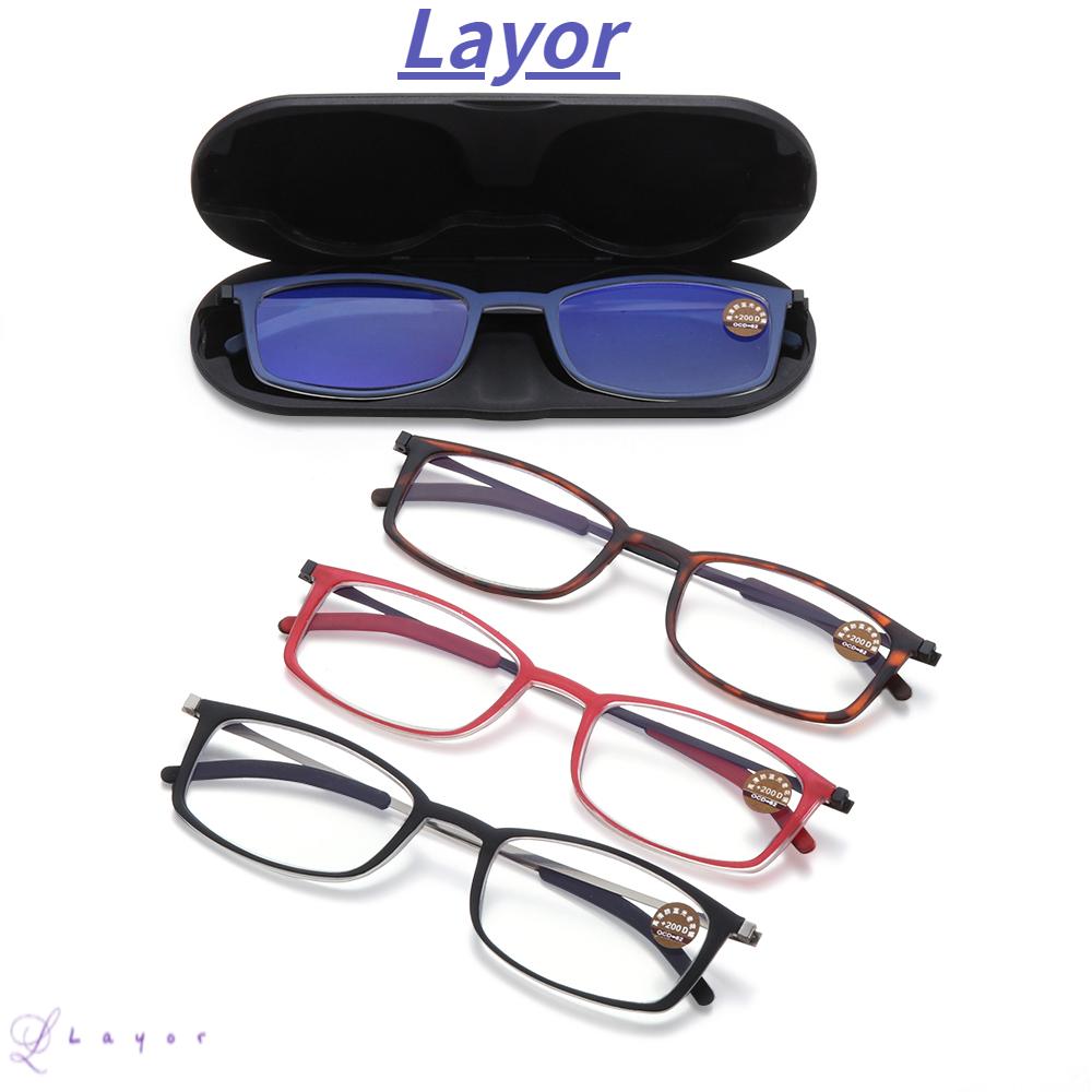 💜LAYOR💜 Men and Women Reading Glasses Ultralight Anti-blue Light Presbyopic Glasses Portable Paper Type Diopters +1.5, +2.0, +2.5 Ultra-thin Reader...