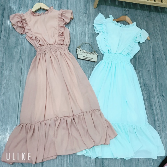 Đầm maxi 2 bèo đuôi cá siêu xinh (hình thật+video) | BigBuy360 - bigbuy360.vn