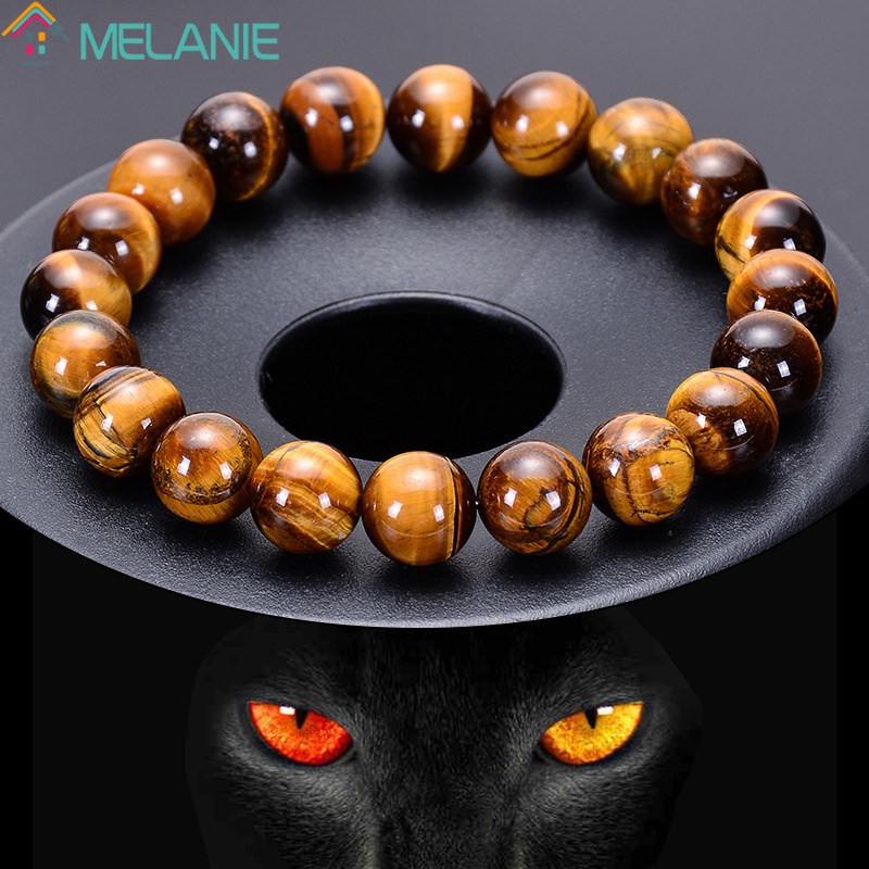Vòng Tay Chuỗi Hạt Đá Mã Não Mắt Hổ 8mm Có Thể Điều Chỉnh Unisex / Chakra Chữa Bệnh Reiki