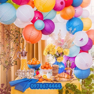 Đèn Lồng GIẤY LỤA Không Tua Nhiều Màu Sắc