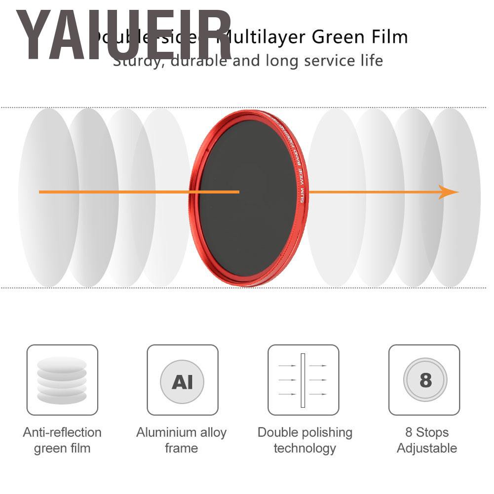 Yaiueir FOTGA 55MM ND Lens Filter Preventing Overexposure for SLR Mirrorless Camera