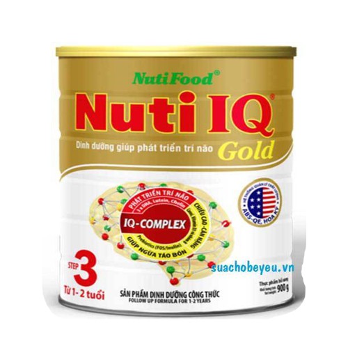 Nuti IQ Gold Step 3 900 Gr: sữa cho trẻ 1-2 tuổi tăng cường phát triển trí não