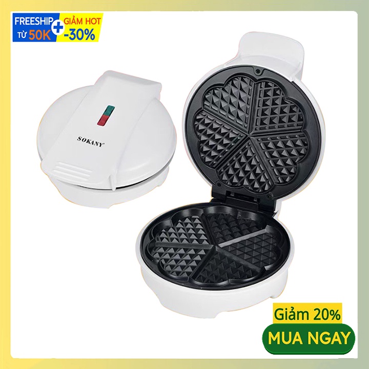 Máy Làm Bánh Waffle quế, bánh tổ ong Chính hãng SOKANY