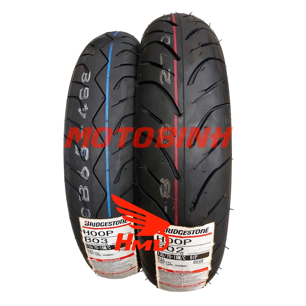 Lốp/vỏ xe 130/70-16 B02 TL Bridgestone dành cho xe SH 300I, SH 350I