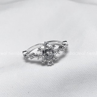 Nhẫn nữ bạc ta mặt hoa đính đá viền đá sang trọng,đủ size nhẫn đá bạc ta lành tính an toàn,bảo hành trọn đời