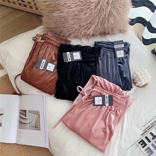 ins Quần Dài Ống Rộng Vải Nhung Bán Chạy Cho Nữ @-Quần Dài Ống Rộng