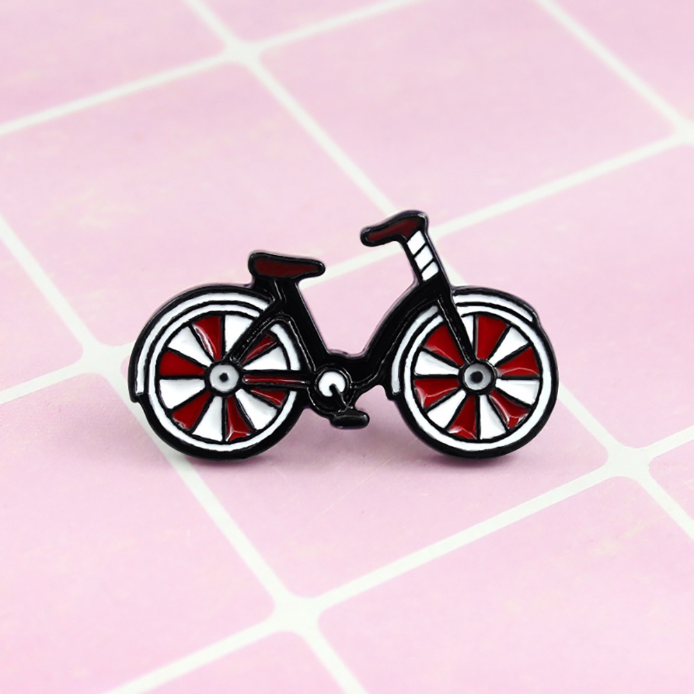 YOML✔Cartoon Enamel Bicycle Badge Collar Lapel Brooch Pin Clothes Jewelry Bag Decor
