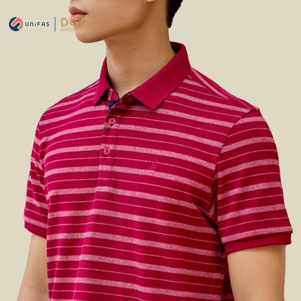 Áo polo nam DGCs ngắn tay họa tiết kẻ ngang phong cách năng động, chất Cotton cao cấp thoáng mát SAPBB05M