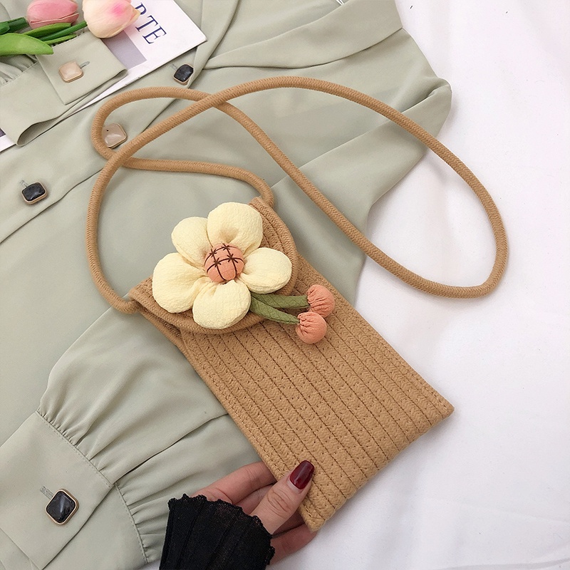 IELGY Túi Đựng Điện Thoại Di Động Bằng Vải Lanh cotton Dệt Thời Trang Cho Nữ