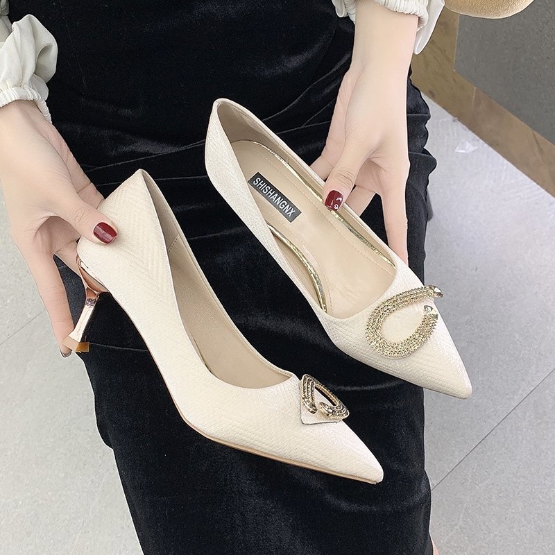 Giày cao gót mũi nhọn gót nhọn 6 phân họa tiết độc lạ đẹp hàng cao cấp ( ảnh thật ở cuối)