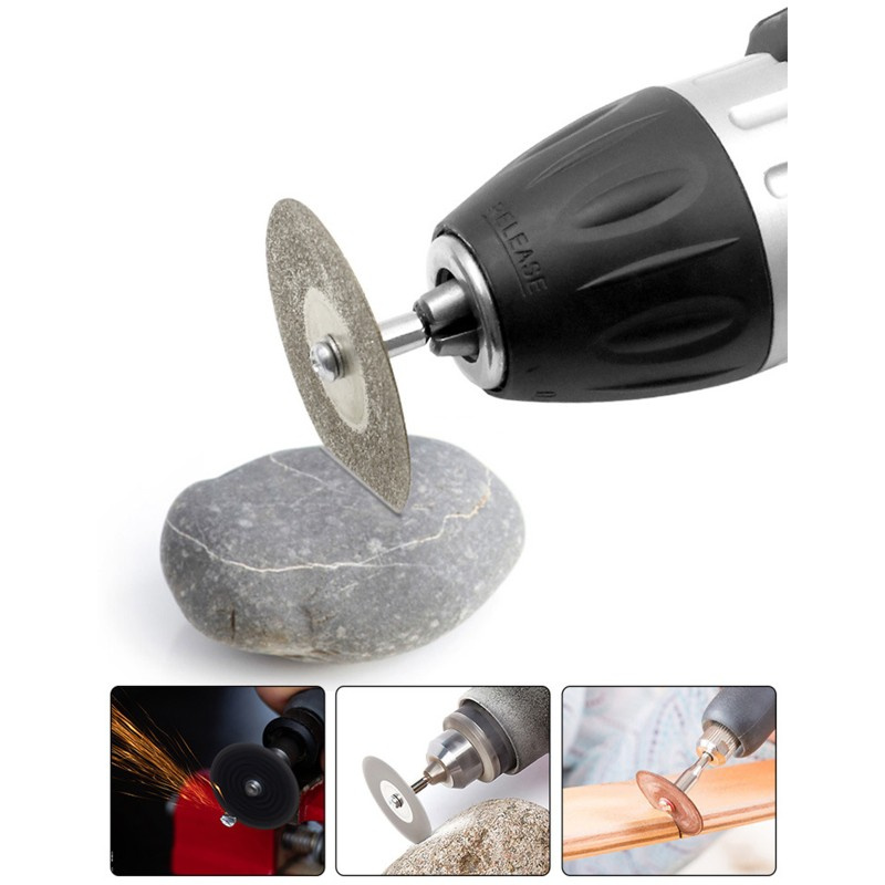 Đĩa Cắt Kim Cương 50 / 60mm Kèm Trục 3mm Tiện Dụng