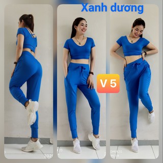 Set Bộ Tập Thể Thao Croptop Tay Cộc (tập Gym, Yoga,...)