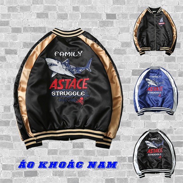 Áo Khoác Nhẹ Nam Nữ Khóa Kéo Phối Hình In Cá Mập ASTACE Kiểu Dáng Bomber AO KHOAC NAM 9000038C | BigBuy360 - bigbuy360.vn