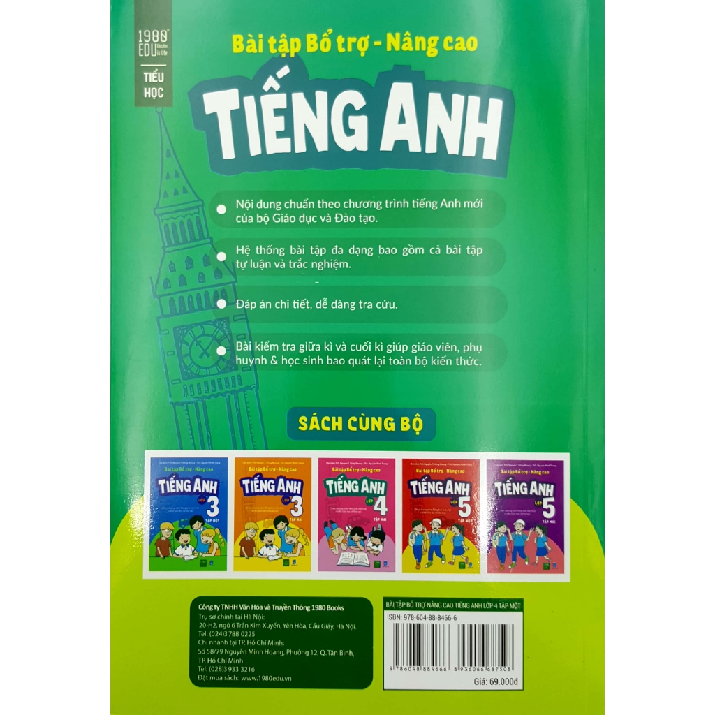 Sách - Bài Tập Bổ Trợ - Nâng Cao Tiếng Anh Lớp 4 - Tập 1