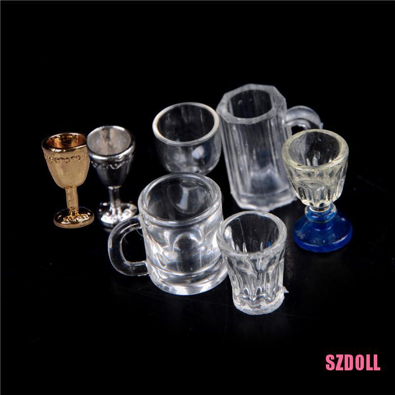 Set 2 Ly Bia Bằng Kính Tỉ Lệ 1:12 Dành Cho Nhà Búp Bê