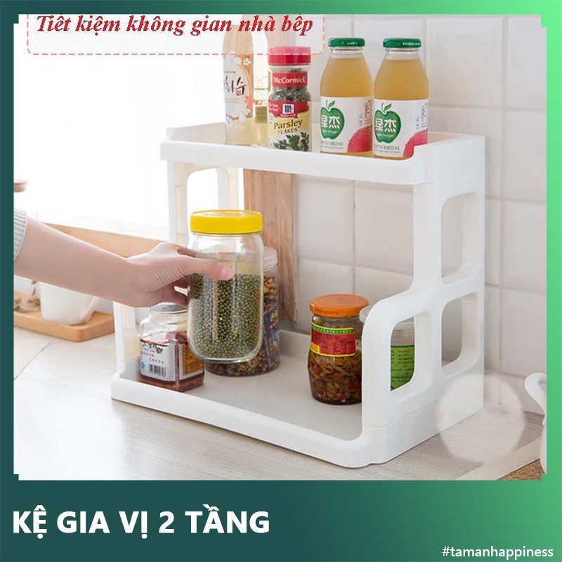 Kệ gia vị chữ H 2 tầng nhựa PP cao cấp, kệ đựng đồ nhà tắm, úp chén bát 2 tầng đa năng tiện ích