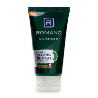 Gel vuốt cứng tóc Romano xanh lá 150g.