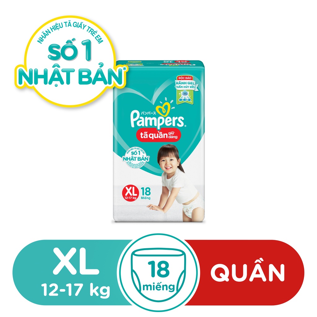 [Mã FMCGMALL -8% đơn 250K] Tã/Bỉm quần Pampers Giữ Dáng Mới Gói Trung S30/M22/L20/XL18/XXL16