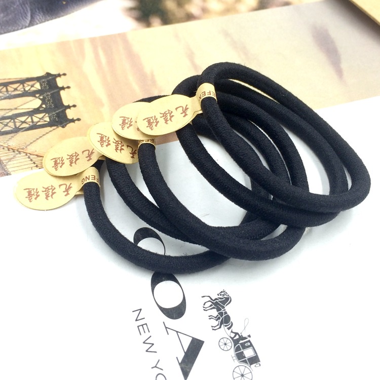 Dây cột tóc cao su màu đen phong cách Hàn Quốc đơn giản cho nữ