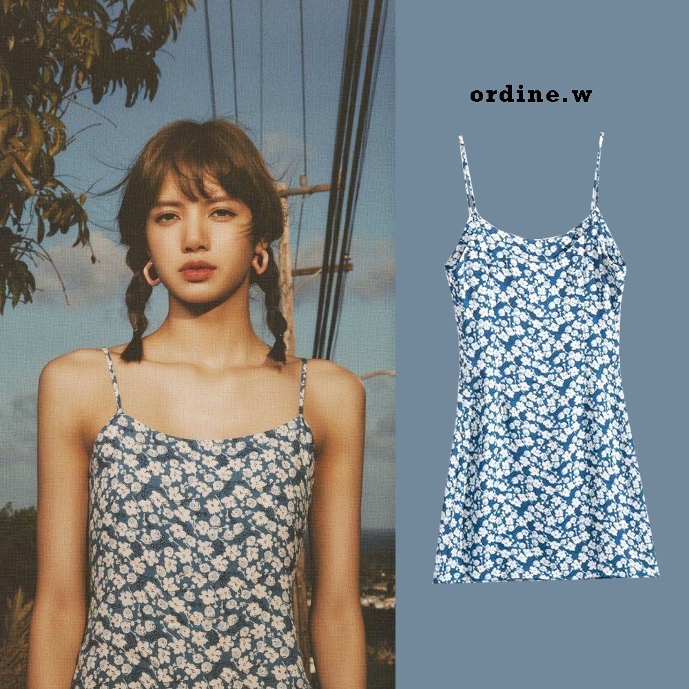 Sẵn_Váy 2 dây hoa nhí BLACKPINK Lisa