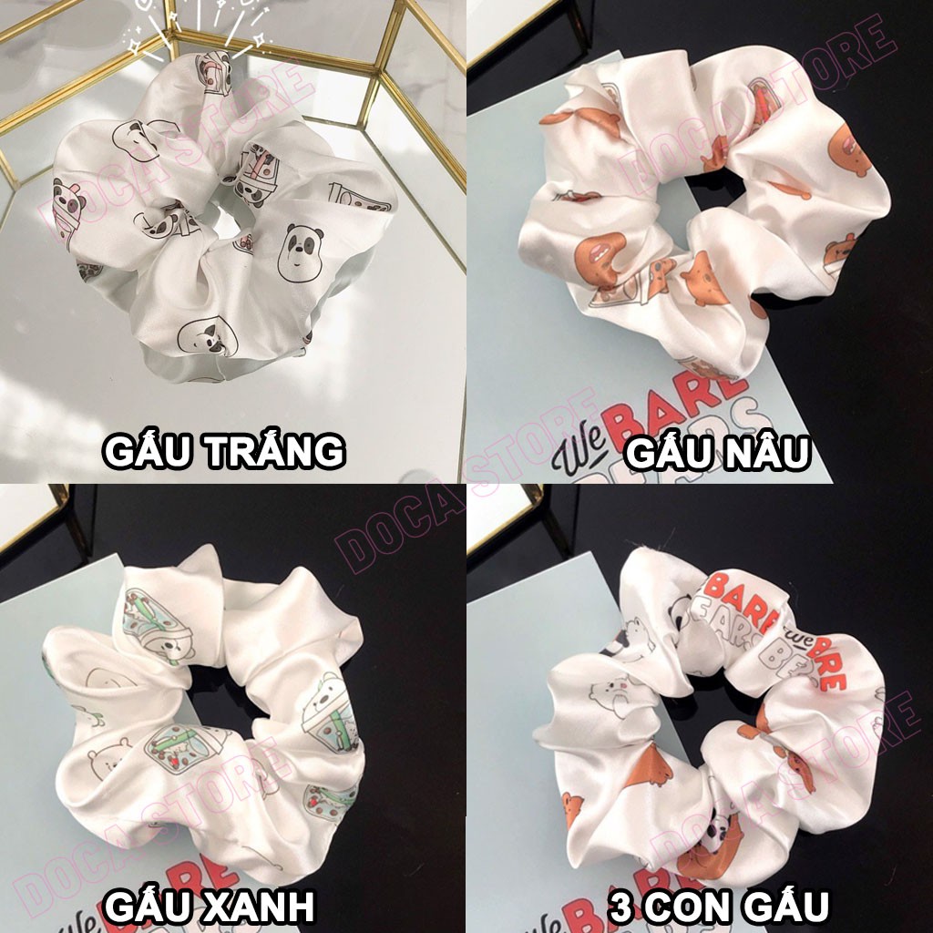 Cột tóc Scrunchies Trà Sữa Gấu siêu xinh CT106