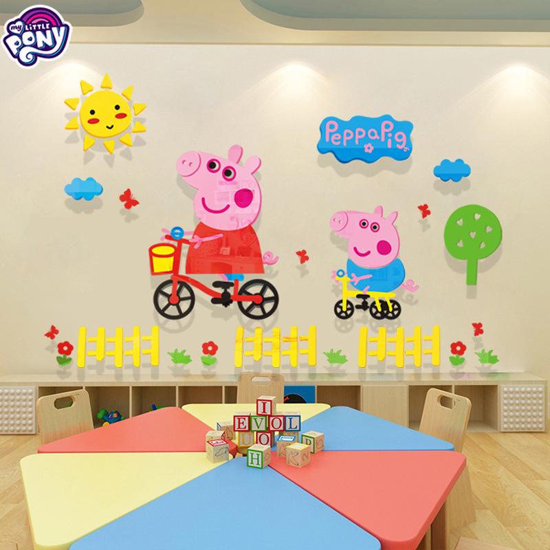 Miếng Dán Tường Hình Chú Heo 3d Xinh Xắn Trang Trí Phòng Ngủ Cho Bé