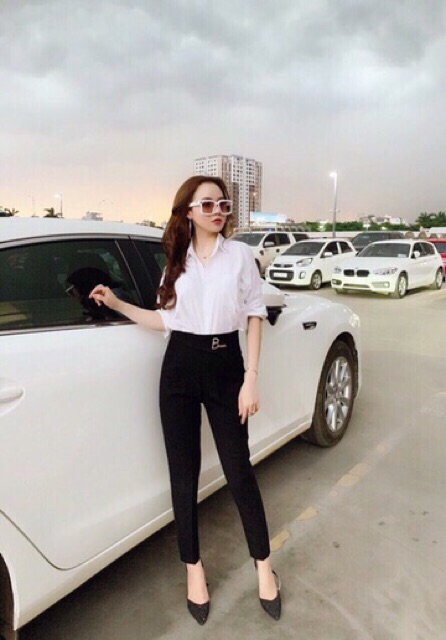 Quần tây công sở cạp đính đá cao cấp | BigBuy360 - bigbuy360.vn